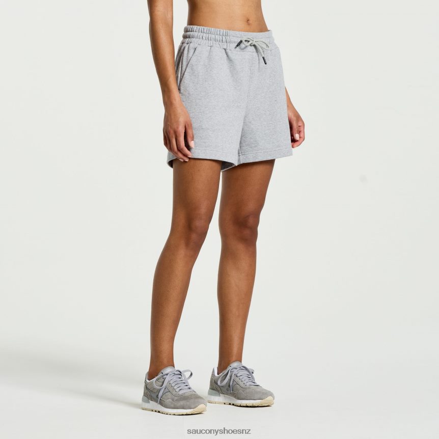 Saucony Rested Sweat Short TX0L64831 Light Grey Heather Graphic