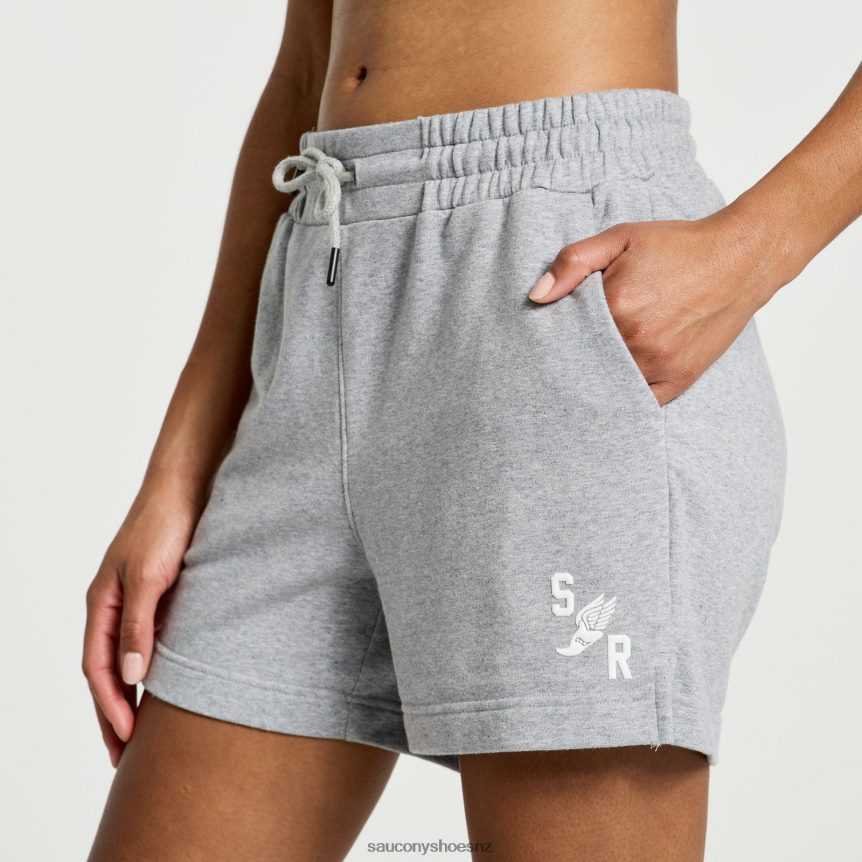 Saucony Rested Sweat Short TX0L64831 Light Grey Heather Graphic