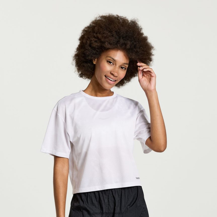 Saucony Elevate Short Sleeve TX0L64770 White Tie-Dye Print