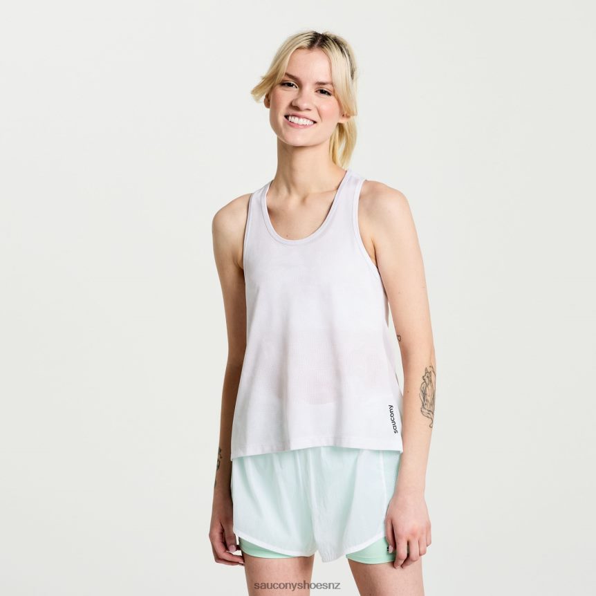 Saucony Elevate Tank Top TX0L64751 White Tie-Dye Print