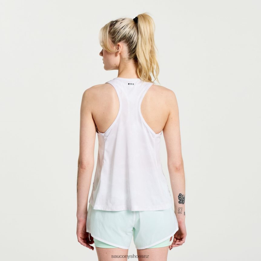 Saucony Elevate Tank Top TX0L64751 White Tie-Dye Print