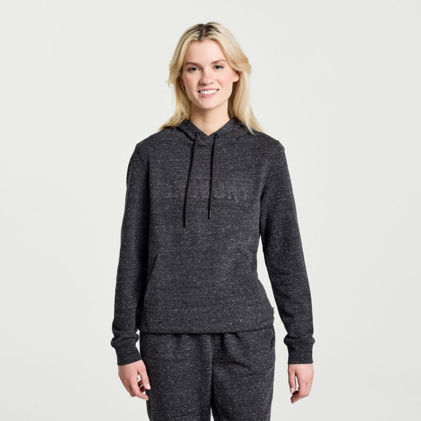 Saucony Rested Hoodie TX0L64794 Black Heather Graphic