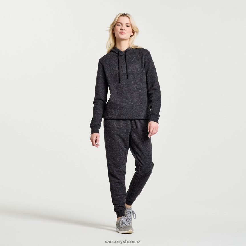 Saucony Rested Hoodie TX0L64794 Black Heather Graphic