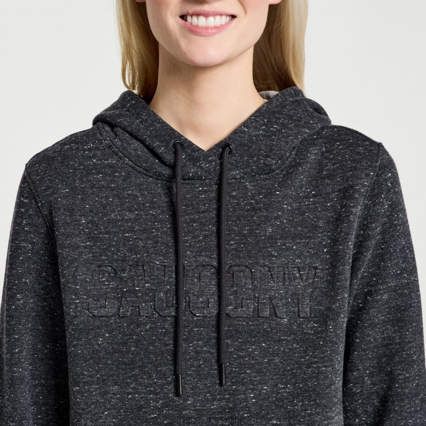 Saucony Rested Hoodie TX0L64794 Black Heather Graphic