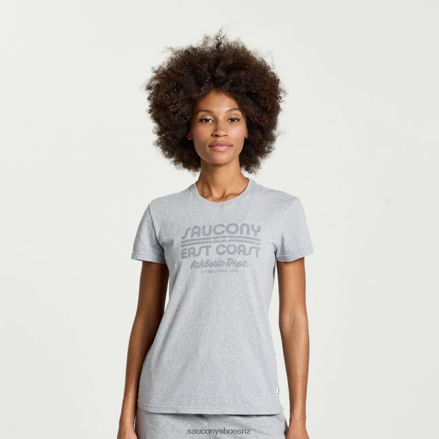 Saucony Rested T-Shirt TX0L64788 Light Grey Heather Graphic
