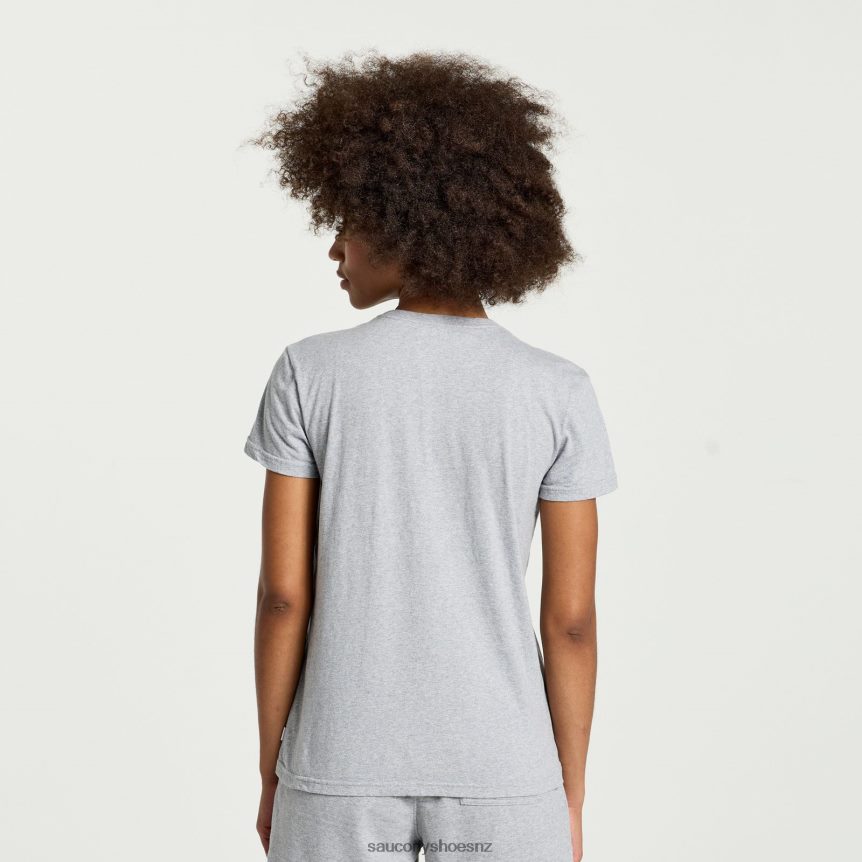 Saucony Rested T-Shirt TX0L64788 Light Grey Heather Graphic