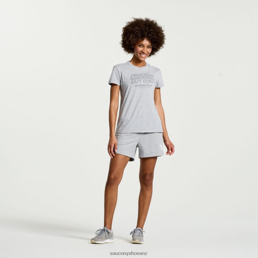 Saucony Rested T-Shirt TX0L64788 Light Grey Heather Graphic