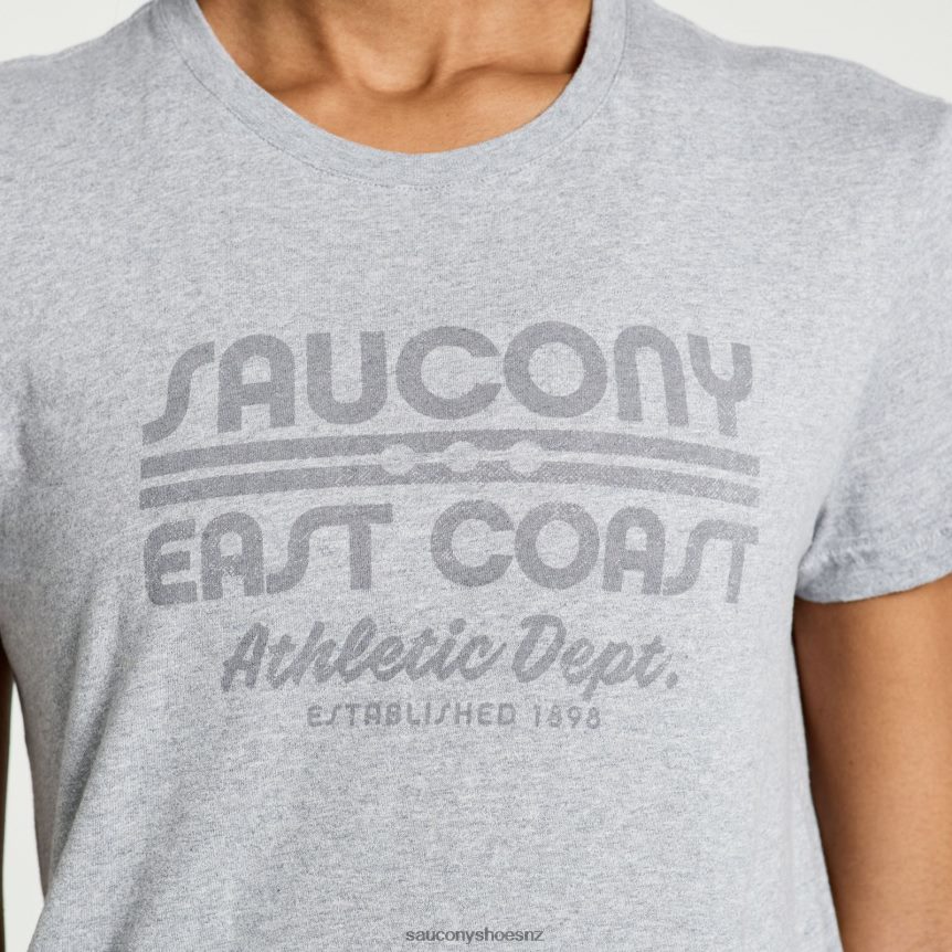 Saucony Rested T-Shirt TX0L64788 Light Grey Heather Graphic