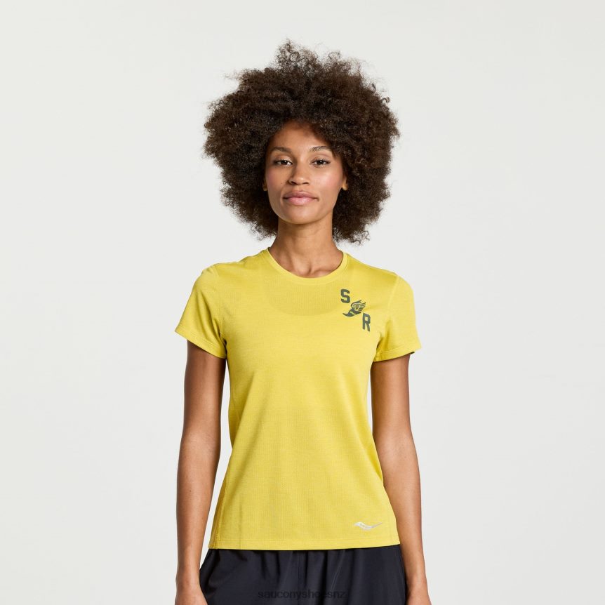 Saucony Stopwatch Graphic Short Sleeve TX0L64737 Arroyo Heather Graphic