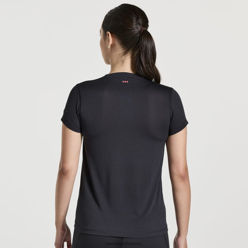 Saucony Stopwatch Graphic Short Sleeve TX0L64738 Black Graphic