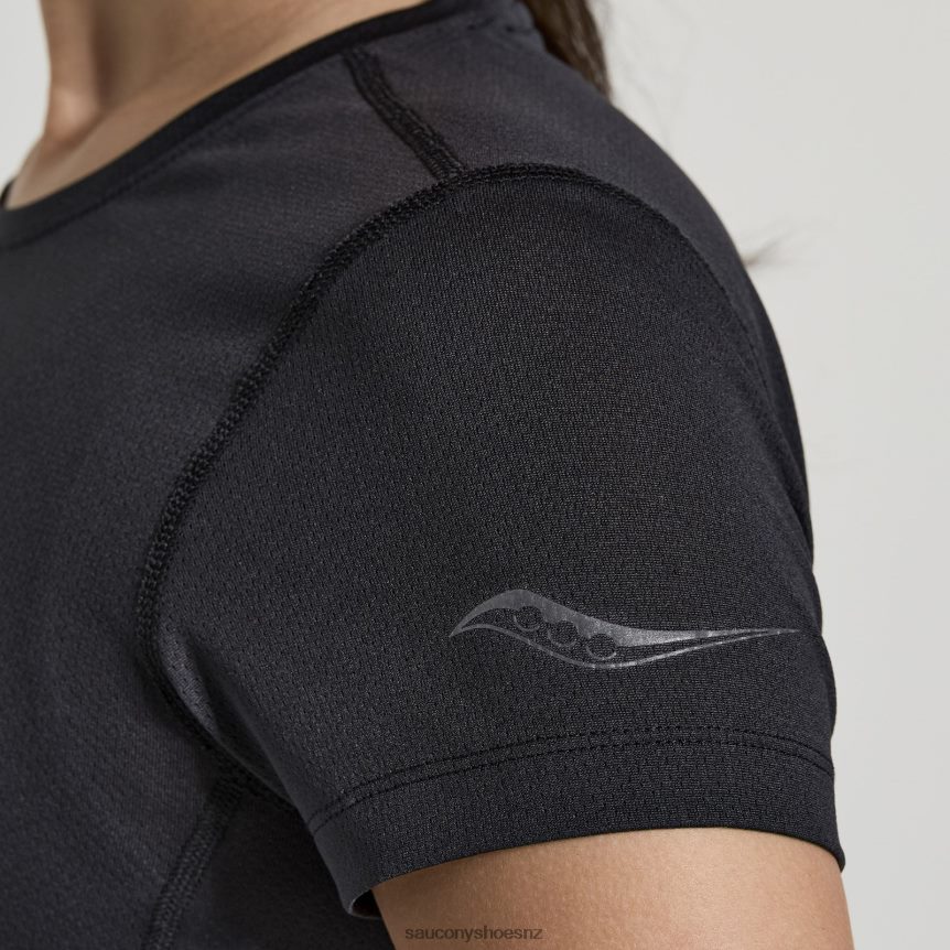 Saucony Stopwatch Graphic Short Sleeve TX0L64738 Black Graphic