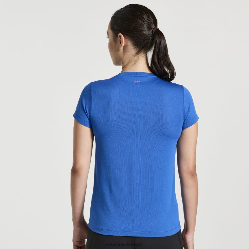 Saucony Stopwatch Graphic Short Sleeve TX0L64739 Pool Graphic