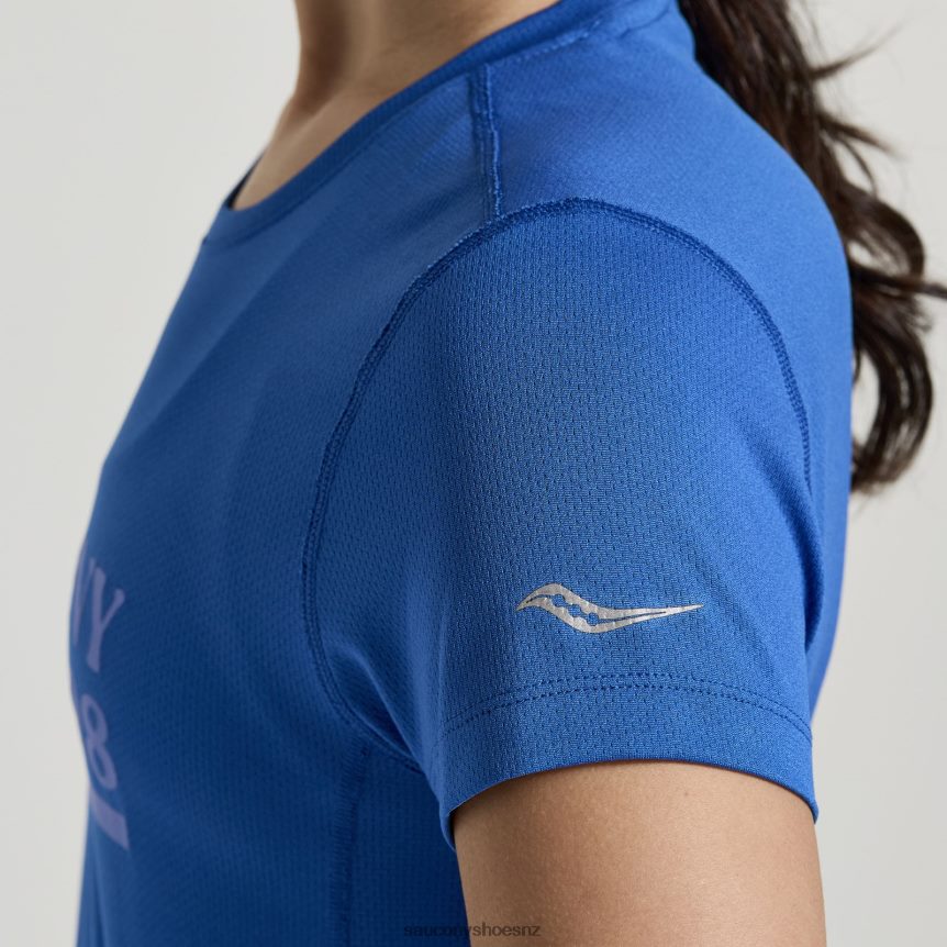 Saucony Stopwatch Graphic Short Sleeve TX0L64739 Pool Graphic
