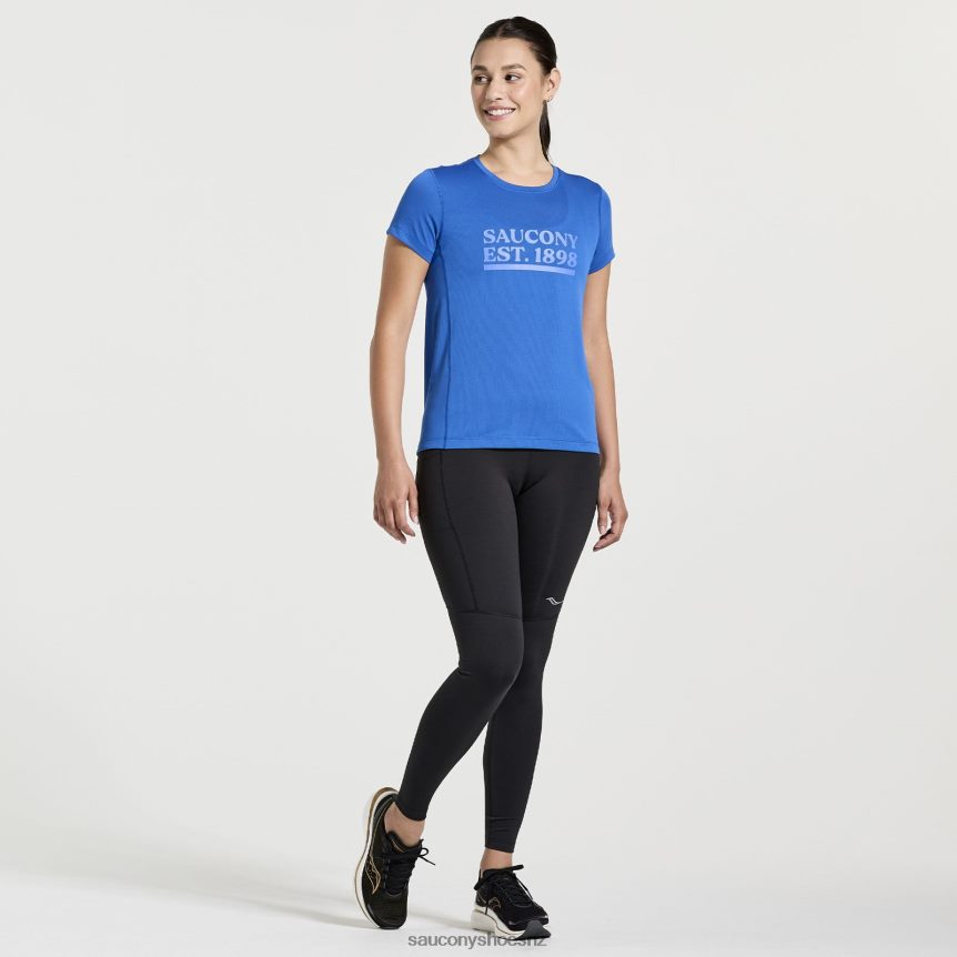 Saucony Stopwatch Graphic Short Sleeve TX0L64739 Pool Graphic