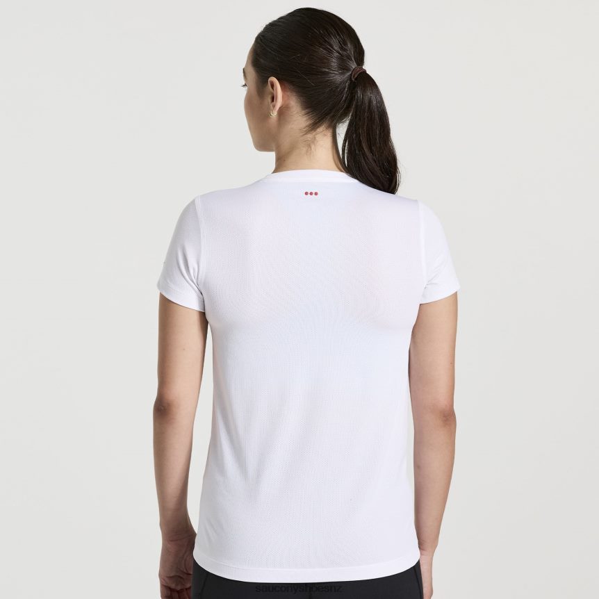 Saucony Stopwatch Graphic Short Sleeve TX0L64740 White Graphic