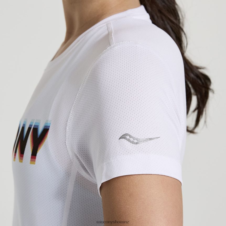 Saucony Stopwatch Graphic Short Sleeve TX0L64740 White Graphic