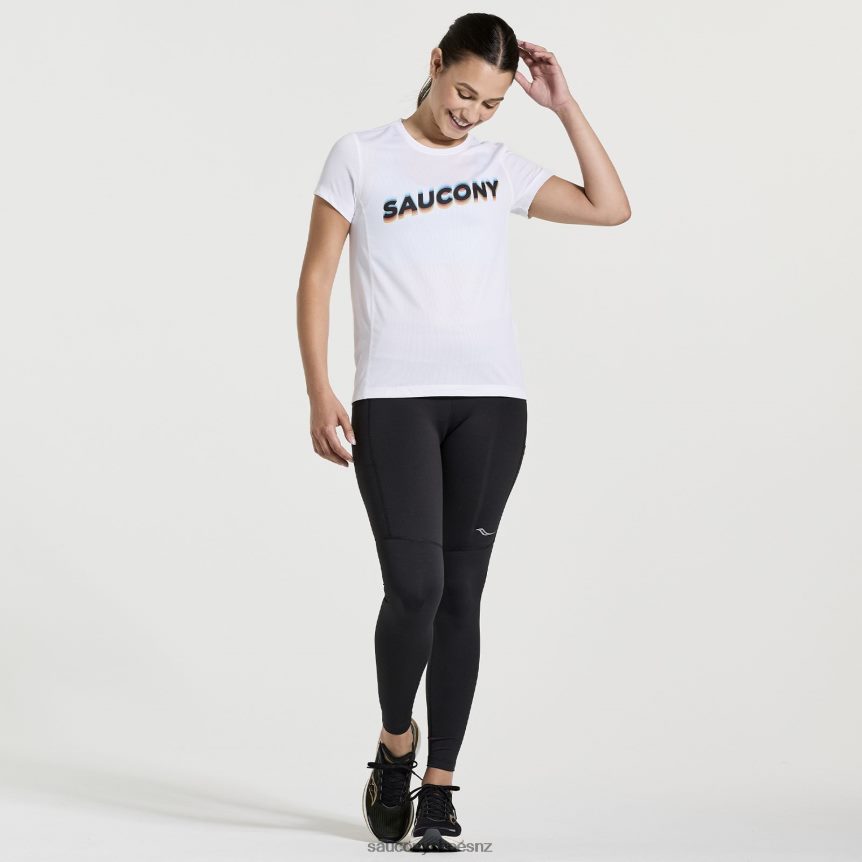 Saucony Stopwatch Graphic Short Sleeve TX0L64740 White Graphic