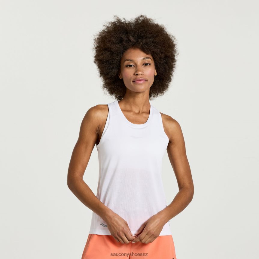 Saucony Stopwatch Graphic Singlet TX0L64758 White Graphic