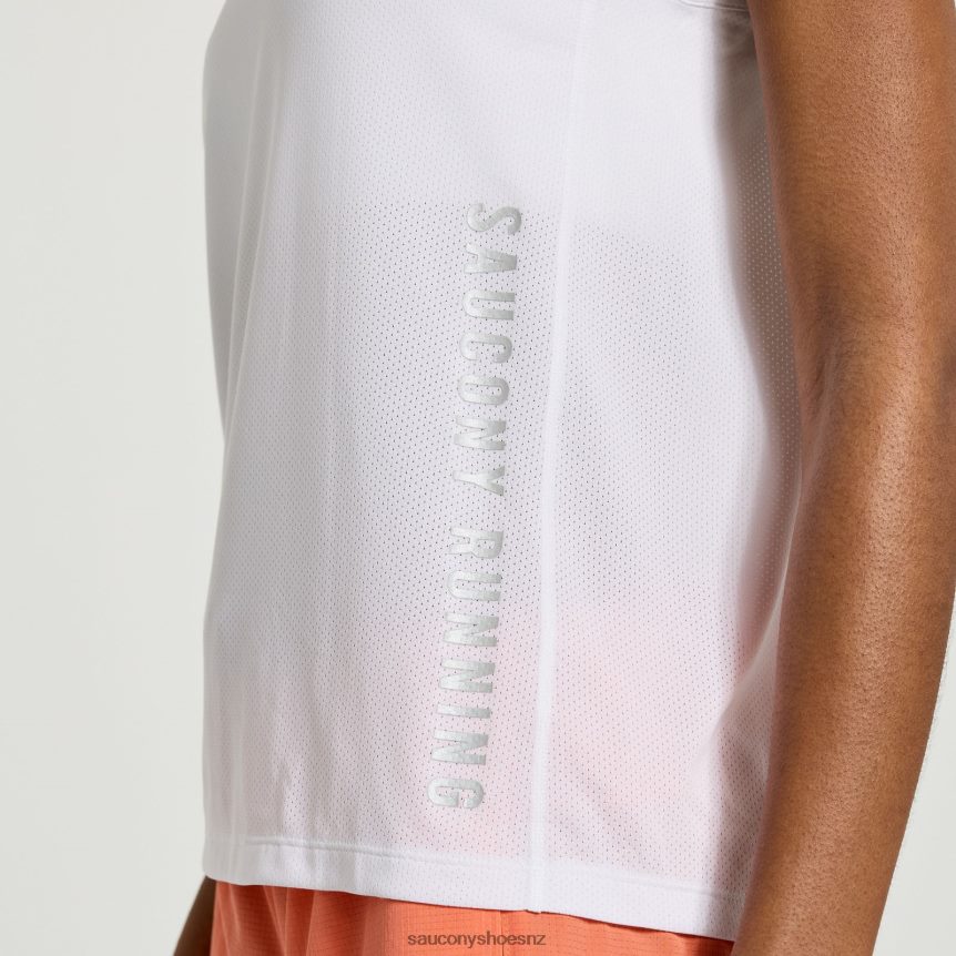 Saucony Stopwatch Graphic Singlet TX0L64758 White Graphic