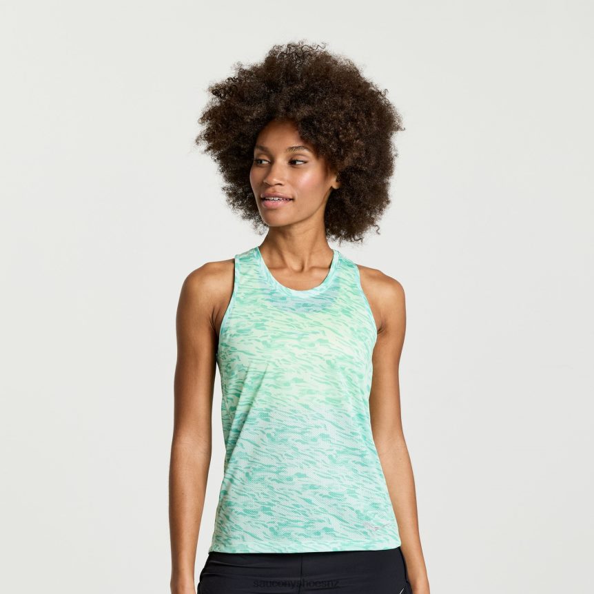 Saucony Stopwatch Graphic Singlet TX0L64759 Atmos Wave Print