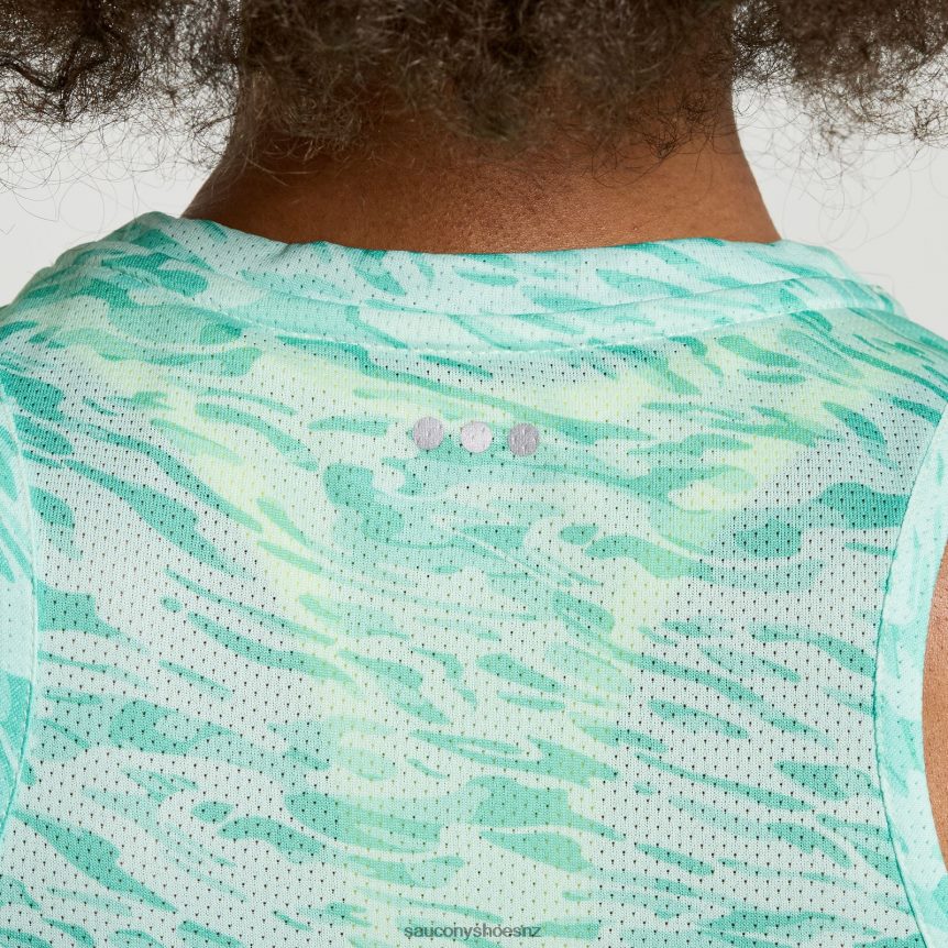 Saucony Stopwatch Graphic Singlet TX0L64759 Atmos Wave Print