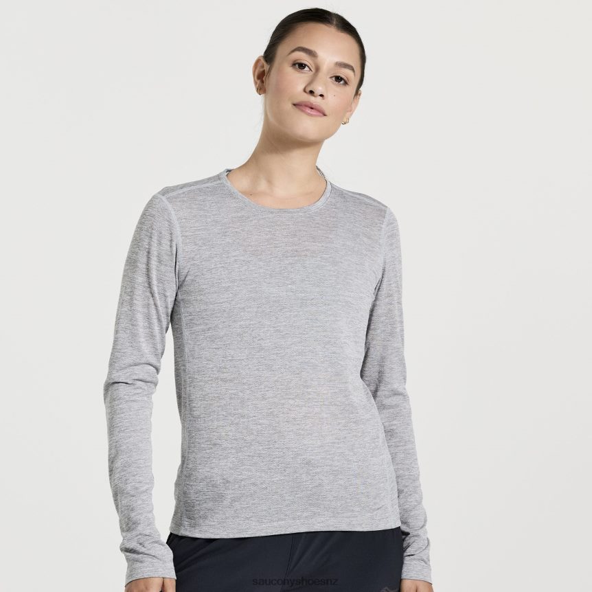 Saucony Stopwatch Long Sleeve TX0L64744 Light Grey Heather