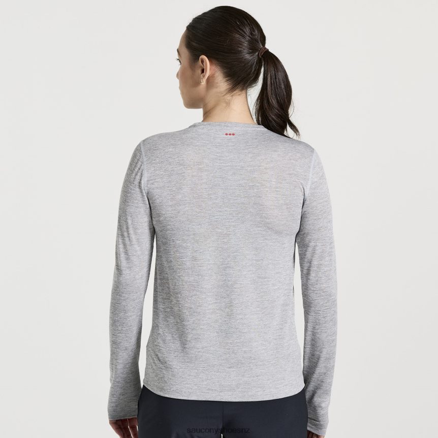 Saucony Stopwatch Long Sleeve TX0L64744 Light Grey Heather