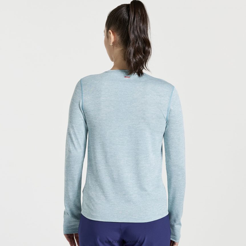 Saucony Stopwatch Long Sleeve TX0L64745 Rainfall Heather