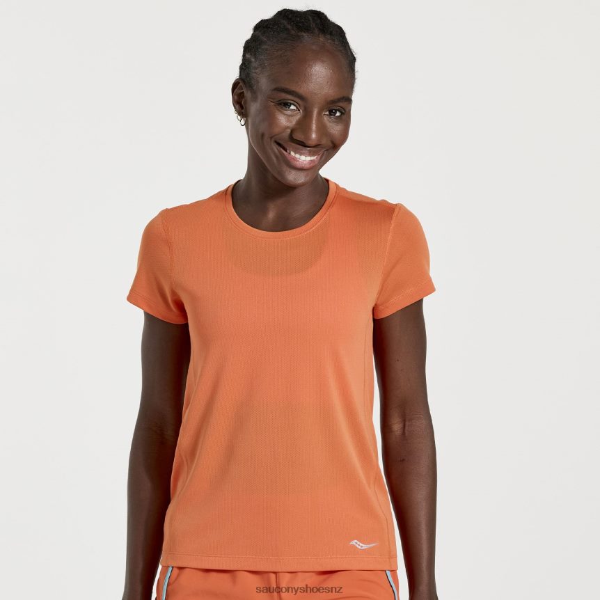 Saucony Stopwatch Short Sleeve TX0L64731 Ember
