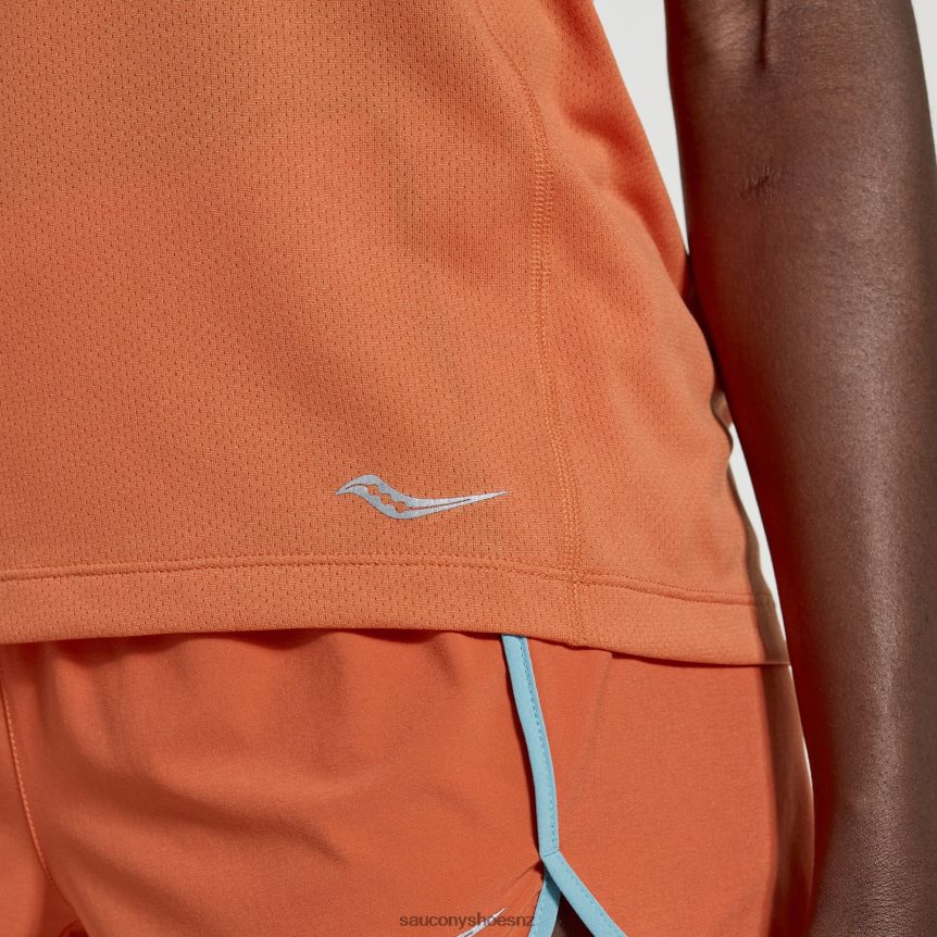 Saucony Stopwatch Short Sleeve TX0L64731 Ember