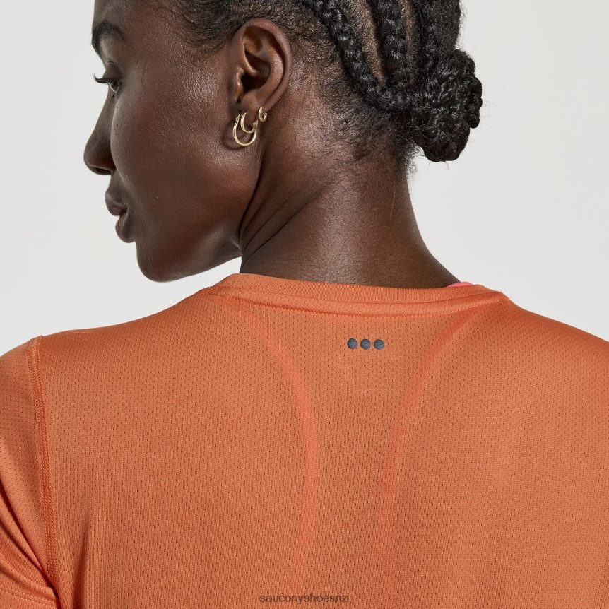 Saucony Stopwatch Short Sleeve TX0L64731 Ember