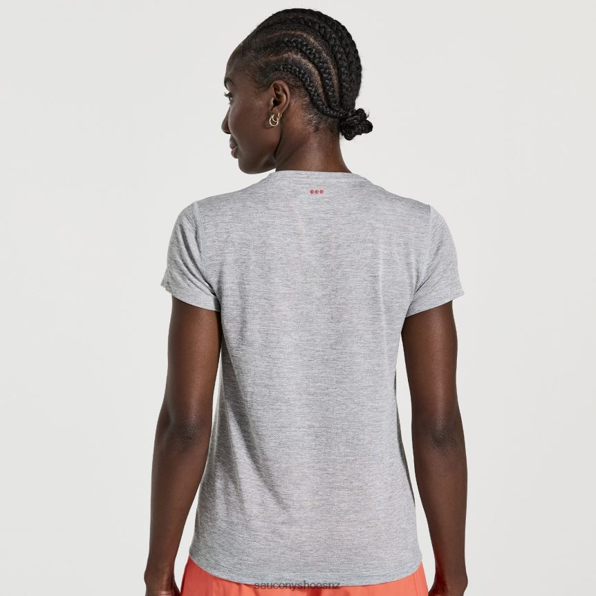 Saucony Stopwatch Short Sleeve TX0L64732 Light Grey Heather