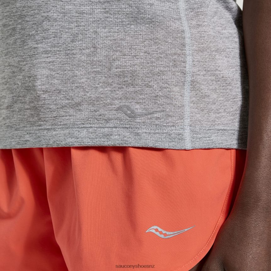 Saucony Stopwatch Short Sleeve TX0L64732 Light Grey Heather