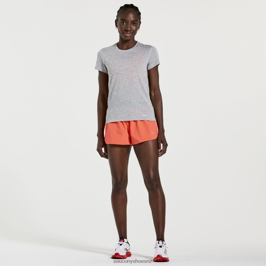 Saucony Stopwatch Short Sleeve TX0L64732 Light Grey Heather