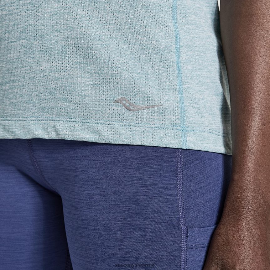Saucony Stopwatch Short Sleeve TX0L64733 Rainfall Heather