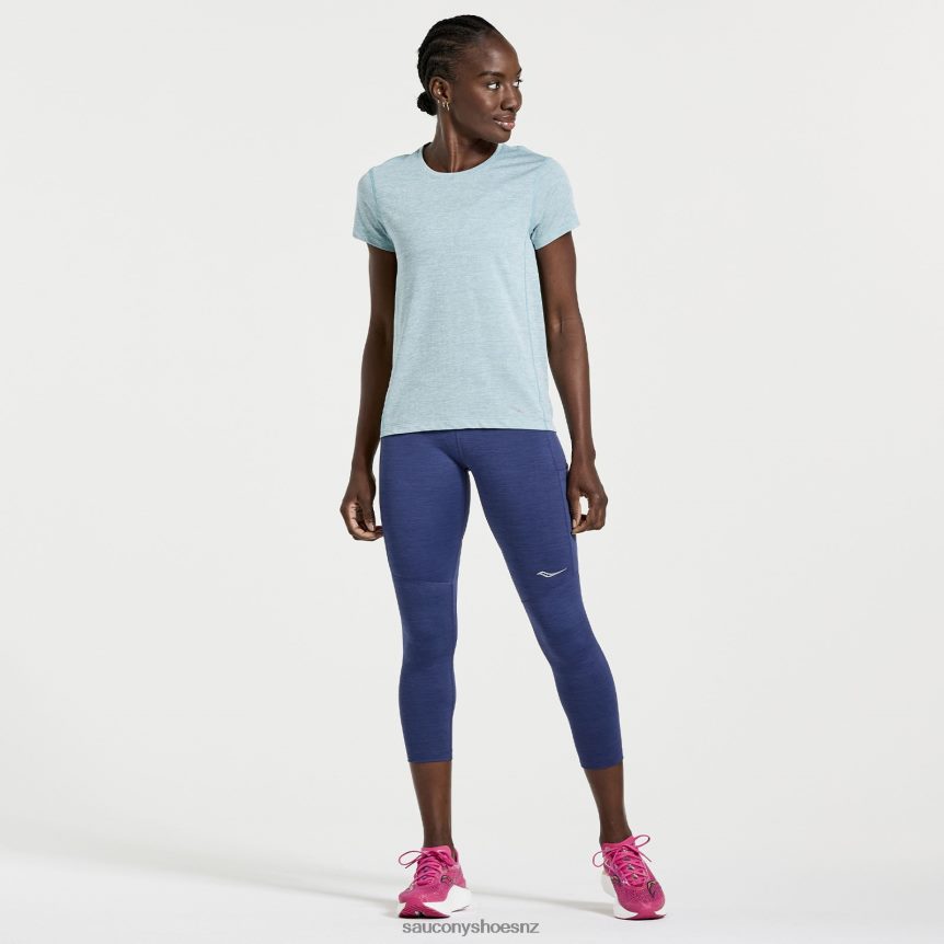 Saucony Stopwatch Short Sleeve TX0L64733 Rainfall Heather