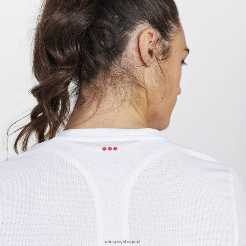 Saucony Stopwatch Short Sleeve TX0L64735 White
