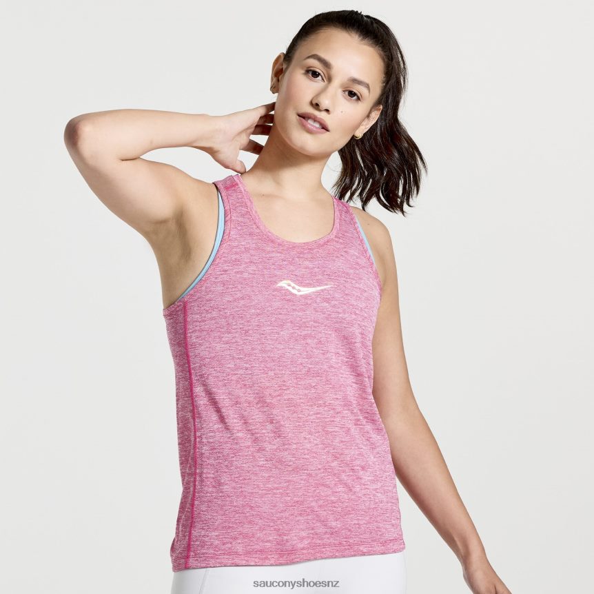 Saucony Stopwatch Singlet TX0L64719 Flame Quartz Heather