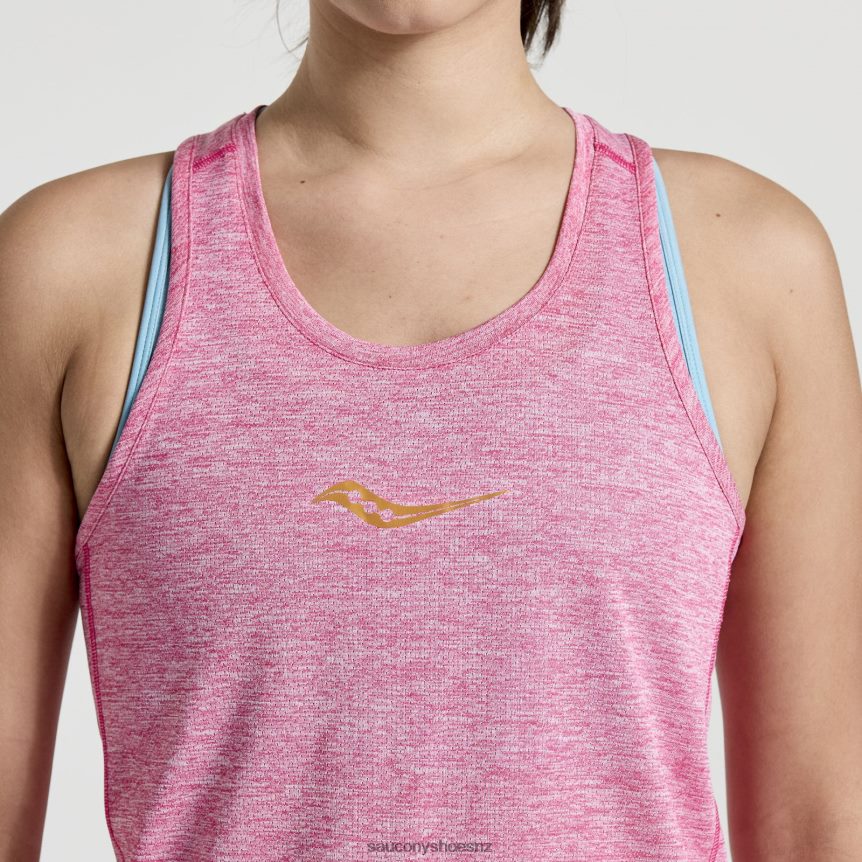 Saucony Stopwatch Singlet TX0L64719 Flame Quartz Heather