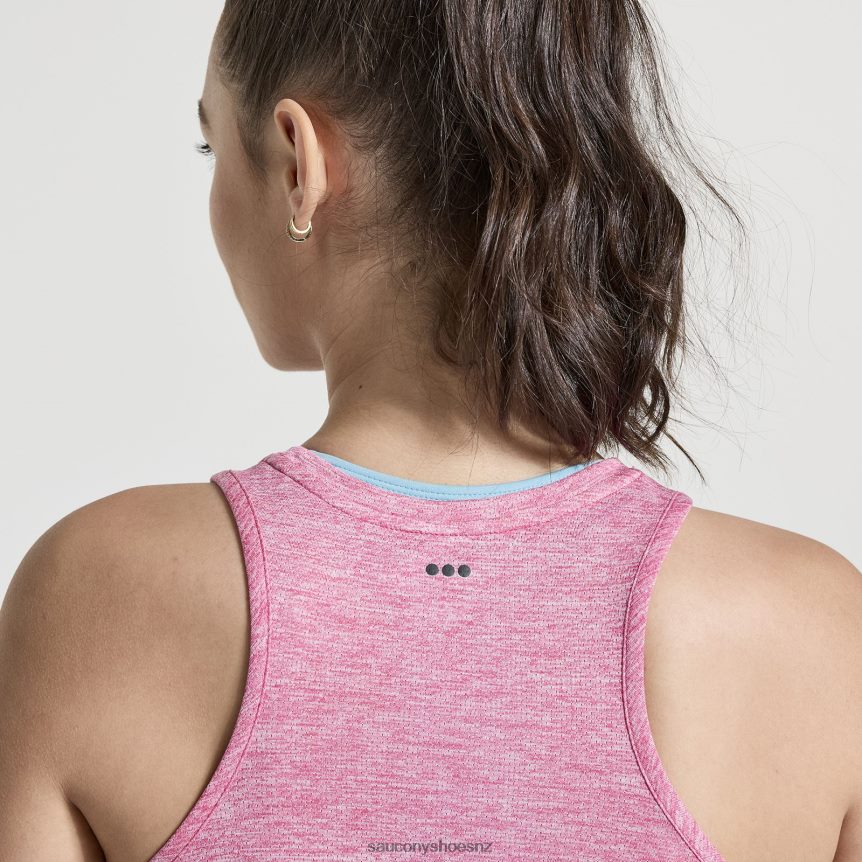 Saucony Stopwatch Singlet TX0L64719 Flame Quartz Heather