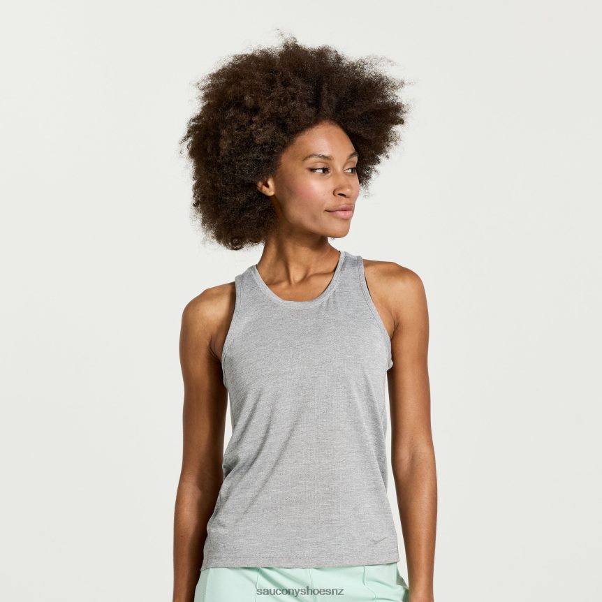 Saucony Stopwatch Singlet TX0L64720 Light Grey Heather