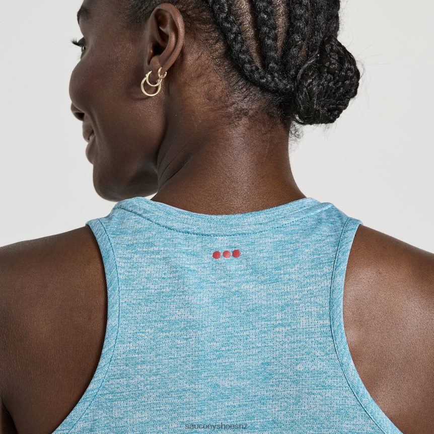 Saucony Stopwatch Singlet TX0L64722 Turquoise Heather