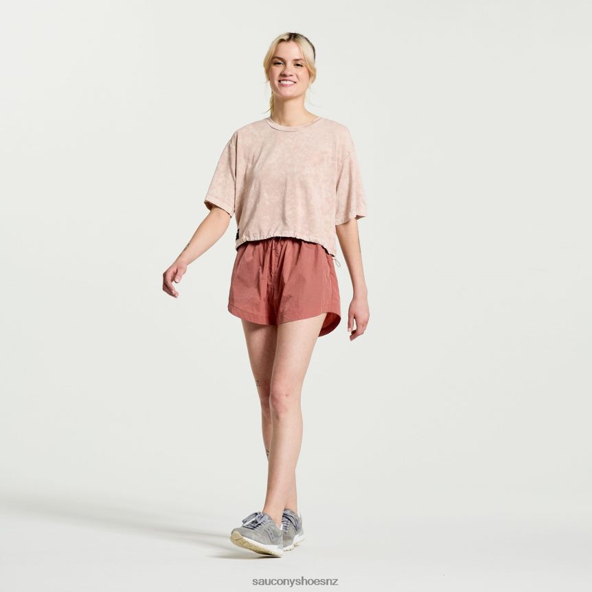 Saucony Unwind Crop Short Sleeve TX0L64765 Sepia Rose