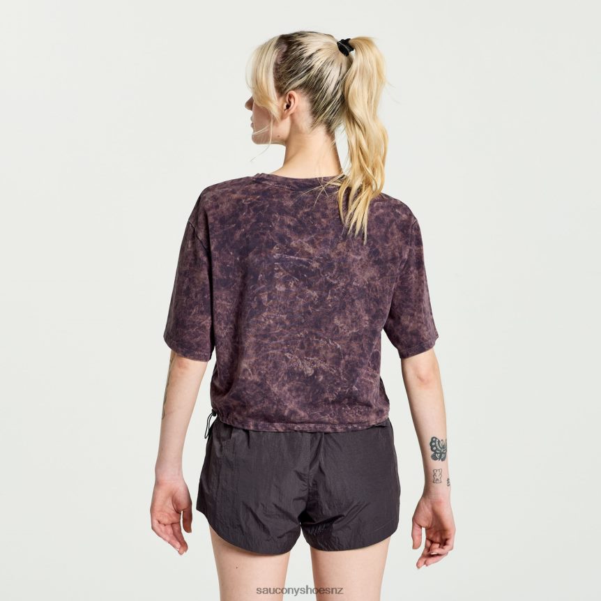 Saucony Unwind Crop Short Sleeve TX0L64766 Basalt