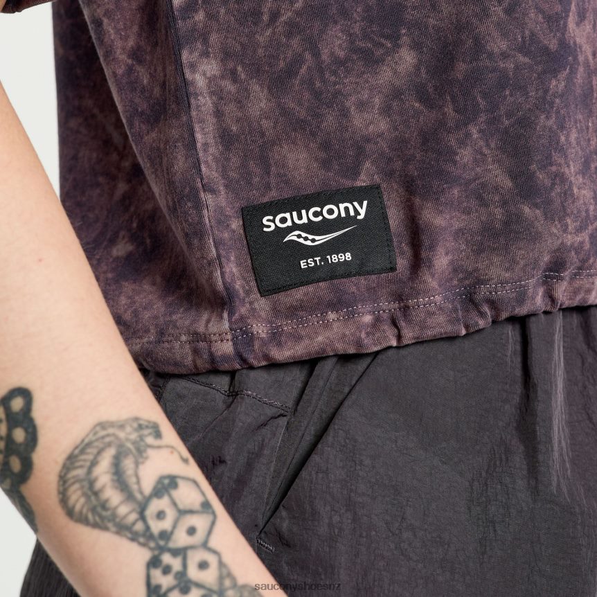 Saucony Unwind Crop Short Sleeve TX0L64766 Basalt