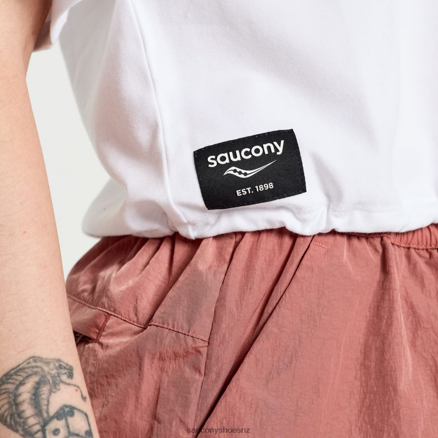 Saucony Unwind Crop Short Sleeve TX0L64767 White